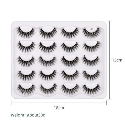 China Newest High Quality Thick Magnetic Eyelashes Kit With 10 Pairs Magnetic Eyelashes And Magnetic Eyeliner In Gift Box for sale