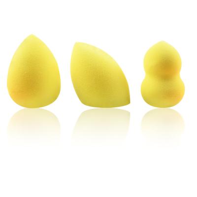 China Washable Custom Vegan Cosmetics Sponge Washable Custom Vegan Powder Beauty Makeup Applicator Yellow Sponge Blender for sale