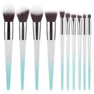 China Makeup 10Pcs Makeup Brush Set Durable Gold Nude Copper Makeup Brush Set With Mirror Case for sale