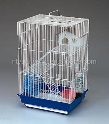 China Large Viable White Metal Ferret Hamster Cage Chinchilla Hamster Cage With Plastic House for sale