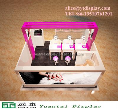 China MDF board or equivalent; customize are hosted modern mall beauty bar manicure kiosk for sale