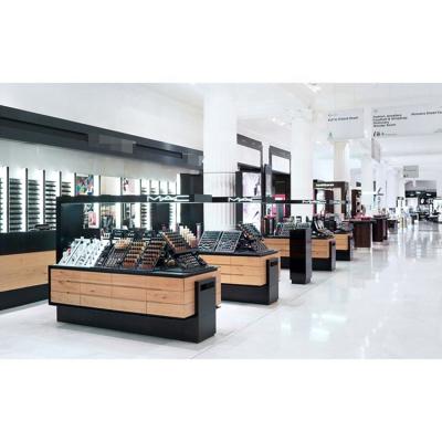 China MDF Cosmetic Products Store Counter Interior Makeup Exhibition Display Showcase Furniture for sale