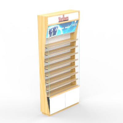 China Comercial use combinable wooden design yuantaidisplay tobacco stacked display cabinets for sale for sale