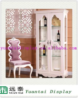 China Chinese antique style filing cabinet furniture for wine display, white wine cabinet, wooden wine display showcase design for sale