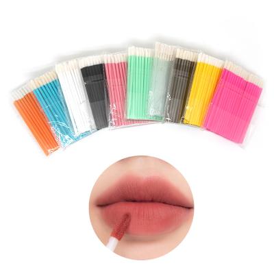 China Portable Mini Female Facial Disposable Hollow Brush Beauty Concealer Lip Gloss Eyeshadow Concealer Flocking Tool for sale