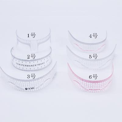 China Reusable Tattoo Eyebrow Eyebrow Design Stencil Eyebrow Shaping Guide Ruler Measuring Plastic Tattoo Ruler for sale