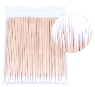 China Cleanser Makeup Grafting Eyelash Removal Cotton Stick Wooden Applicator Handle Stick Long Make Up Nail Grill Eyelash for sale