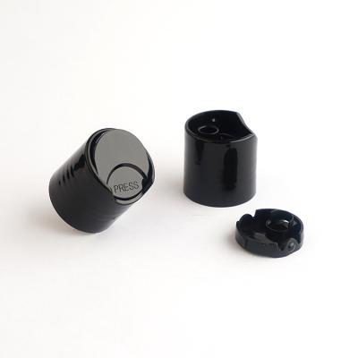 China Non Spill Makers Custom 20/410 24/410 28/410 Cosmetic Black Plastic Flip Bottle Top Cap for sale