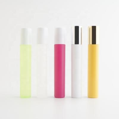 China Wholesale 15ml PP Recyclable Clear Essential Oil Perfume Stainless Steel Plastic Cosmetic Roll On Bottle With Cap for sale