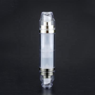 China Personal Care Cosmetics Bottle 15ml+15ml Double Head Airless Double Tube Double Pump Vacuum Bottle for sale