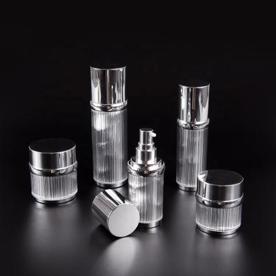 China Recycable Acrylic Plastic Bottle Airless Cosmetic Bottle Acrylic Lotion Bottle for sale