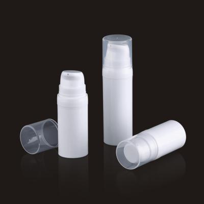 China Recycable 5ml 10ml 15ml White Cosmetic Vacuum PP Airless Pump Bottle for sale