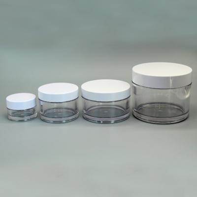 China Clear Clear Cosmetic Wide Mouth Recycable Packaging 30ml 50ml 100ml 150ml 200ml thick petg plastic jar with screw cap for sale