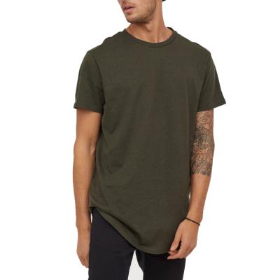 China 2019 Round Bottom Stylish Anti-shrink Bamboo T-shirt Long Tail Long Tail Cotton Anti-shrink T-shirt Men for sale