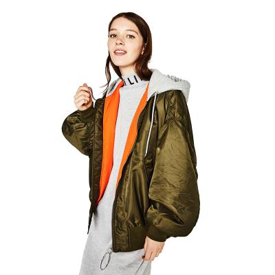 China 2019 anti-shrink new hot sale anti-shrink drop shoulder zipper pleated nylon padded jacket for sale