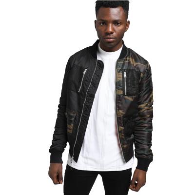 China QUICK DRY QUICK DRY Camo Shiny Satin Nylon Slim Fit Bomber Jacket Flight Jacket for sale