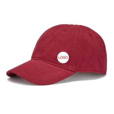 China JOINT Nickel Trimmer Fabric Pique Cotton Burgundy 6 Panel Unisex Baseball Hat for sale