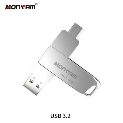 China Zinc Alloy Monvam TP528  Usb3.0 Micro Otg 32gb 64gb 128gb 256gb Memory Stick U Disk Type C Usb Flash Drives For Android Smart Mobile Phone for sale