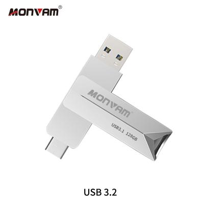 China Zinc Alloy Monvam TP532 Oem Memory Stick Usb 3.1 Type C Flash Drive Otg Custom Pendrive 32gb 64gb 128gb 256gb Usb Flash Drives for sale