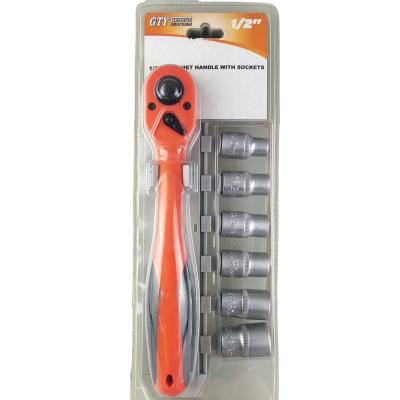 China 8PCS Car Tool Kit 1/2 1/4 3/8 Ratchet Handle with Socket achet for sale