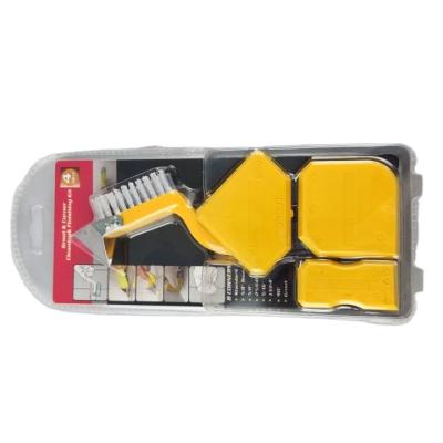 China Multi Functional 4PCS Caulk Tool Kit Grount&corner&cleaning&finishing Kit Brush for sale