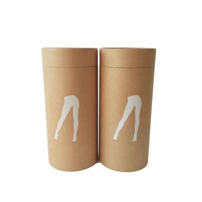 China Biodegradable Cylinder Paper Tube T-shirt Clothes Compostable Underwear Tube Packaging With String for sale