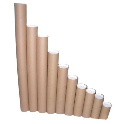 China Biodegradable Shipping Poster Shipping Round Kraft Cardboard Gift Box Cylinder Paper Packaging Tube for sale