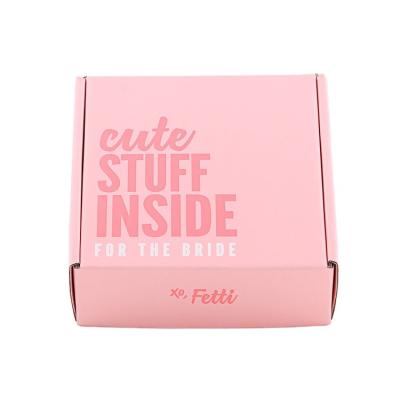 China New Arrival 2021 Biodegradable Packaging Custom Logo Mailer Packing Pink Corrugated Box Apparel Paper Box for sale