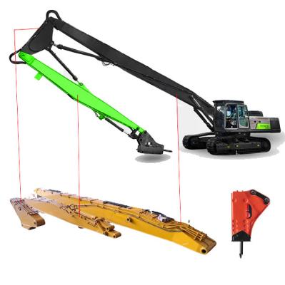 China Custom Long Reach Hydraulic Boom Arm For High Reach Demolition Excavator for sale