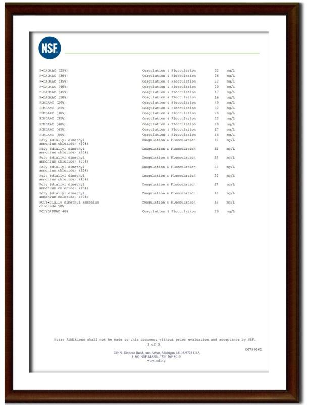 NSF - Yixing bluwat chemicals co.,ltd