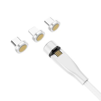 China Cheapest Price 1M 2M Mobile Phone Magnetic 3 in 1 Charging Cable 540 Degree Cable Magnet Usb Magnetic Cable For Iphone Type C Mirco for sale