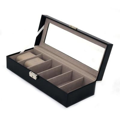 China Necklace Storage Custom Design Hand Made PU Leather Watch Boxes Velvet Watch Storage Boxes for sale