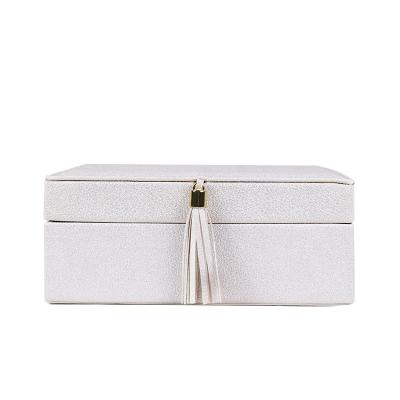 China Fashion Custom Design Double-Layer Jewelry Travel Case Personalized PU Leather Jewelry Box With Portable Jewelry Box for sale