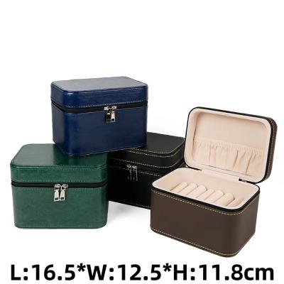 China 2022 Fashion Jewelry Storage Box Velvet Bracelet Packaging Box Suede Multilayer Jewelry Storage Box for sale