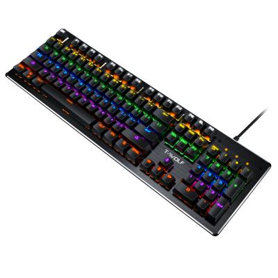 China Amazon Hot Sale T70 Mechanical Keyboard Luminous Green Axis Mechanical Metal Panel RGB for sale