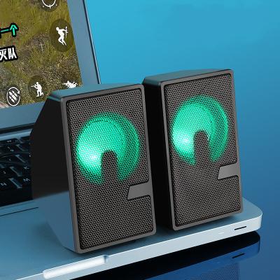 China HOME THEATER D7 RGB Loudspeaker Luminous Home Office Gaming 2.0 USB Notebook Subwoofer Cable Desktop Speaker for sale