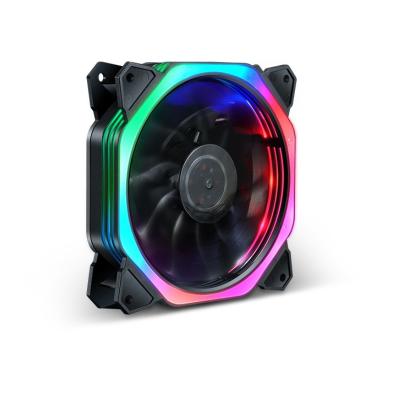 China 12v 3/4pin Large Air Volume 12cm LED Colorful Silent Desktop Radiator With High Speed ​​Computer Case PC Fan for sale