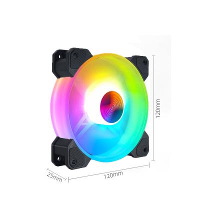 China Desktop 12CM RGB Control RGB Color Changing LED Symphony Cooling Mute Computer Fan for sale