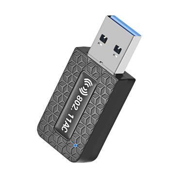 China Antenna Desktop PC LAPTOP 802.11AC 1300mbps USB3.0 Wireless Mini Computer Network Card Receive Wifi USB Dual Band Adapter for sale