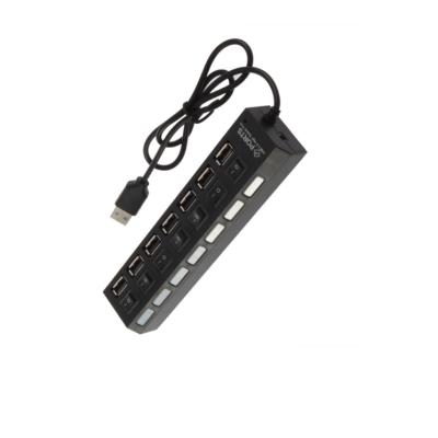 China Desktop LAPTOP Switch High Speed ​​Independent Control With LED Indicators Laptop 2.0 7 USB HUB Port Man for sale