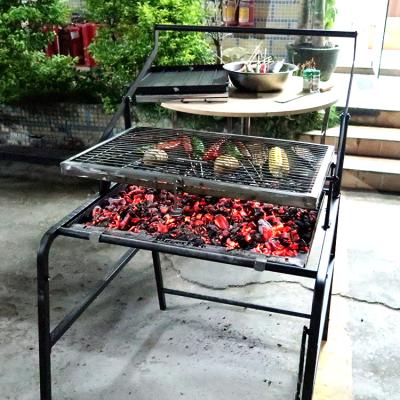 China Outdoor Adjustable Height Charcoal Barbecue Grill Stainless Steel Maker for sale