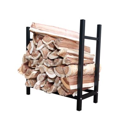 China 18 Inch Firewood Log Storage Log Rack Durable Indoor Outdoor Black Steel Firewood Log Rack for sale