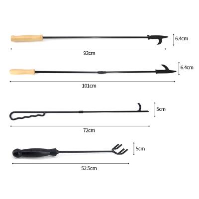 China Sustainable Indoor Outdoor Steel Camping Wood Fire Pit Poker Stick Fireplace Handle Iron Tool Campfire Accessory for sale