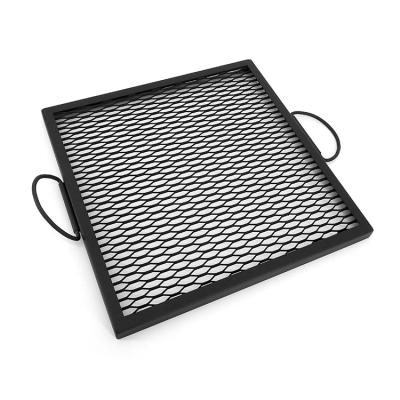 China Easily Cleaned Square Fire Pit Grill Cooking Grate X-Marks Campfire BBQ Outdoor Grill Grate for sale