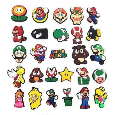 China Super Marios Cartoon Croc Charms PVC Croc Shoes Decoration Popular Classic Game Clog Charms Clogs Charms for sale