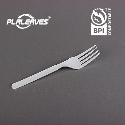 China PLALEAVES CPLA Biodegradable Cutlery Eco Friendly Biodegradable 7 Fork Inch Disposable CPLA Cutlery Set For Restaurant for sale