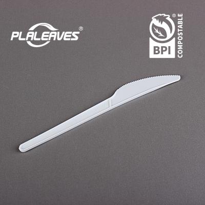 China Cutlery 6inch CPLA Biodegradable PLALEAVES Disposable and Biodegradable Compostable Knife for Restaurants and Home for sale