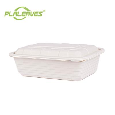 China PLALEAVES biodegradable and eco-friendly biodegradable and disposable take away food container for restaurants and home for sale