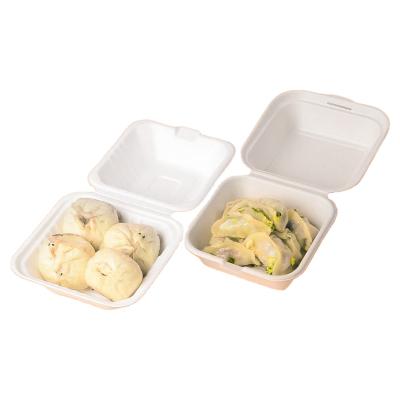 China Clamshell Material Biodegradable Disposable Style Eco-Friendly Biodegradable/Microwavable/Waterproof and Oil-proof Take Away Food Container for sale