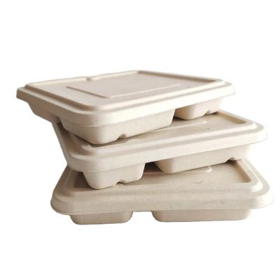 China Minimalist Disposable Biodegradable Sugarcane Bagasse 4 and 5 Compartment Lunch Box Container For Food Take Out for sale